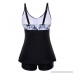 JOYMODE Vintage Sailor Swimsuit Halter Neck 1 Piece Skirtini Swimdress FBA Black-white Print B01HRIIIPQ